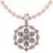 Certified 1.20 CTW Round Diamond 14K Rose Gold Pendant