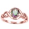 0.96 CT RAINBOW MYSTICS QUARTZ 10KT SOLID RED GOLD RING