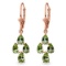 4.5 Carat 14K Solid Rose Gold Peridot Spring Earrings