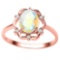 1.11 CT WHITE MYSTIC QUARTZ AND ACCENT DIAMOND 0.02 CT 10KT SOLID RED GOLD RING