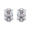 Certified 1.00 CTW Oval Diamond 14K White Gold Earring