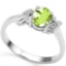 0.71 CT PERIDOT AND ACCENT DIAMOND 0.03 CT 10KT SOLID WHITE GOLD RING