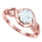 0.68 CT AQUAMARINE 10KT SOLID RED GOLD RING