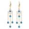 3 Carat 14K Solid Gold Gilded Age Blue Topaz Earrings