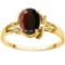 1.28 CT REDISH GARNET AND ACCENT DIAMOND 0.01 CT 10KT SOLID YELLOW GOLD RING
