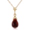 2.5 Carat 14K Solid Gold Necklace Briolette Garnet