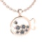 Certified 0.87 Ctw Diamond VS/SI1 Fish Necklace 14K Rose Gold