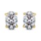 Certified 1.00 CTW Oval Diamond 14K Yellow Gold Earring