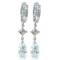 5.62 Carat 14K Solid White Gold Huggie Earrings Dangling Aquamarine