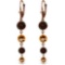 7.8 Carat 14K Solid Rose Gold Chandelier Garnet Citrine Earrings