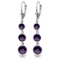 7.2 CTW 14K Solid White Gold Stricken Love Amethyst Earrings