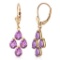 3 Carat 14K Solid Rose Gold pearll Amethyst Leverback Earrings