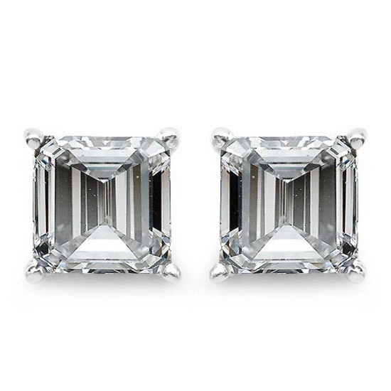 Certified .50 CTW Raident Diamond 14K White Gold Earring