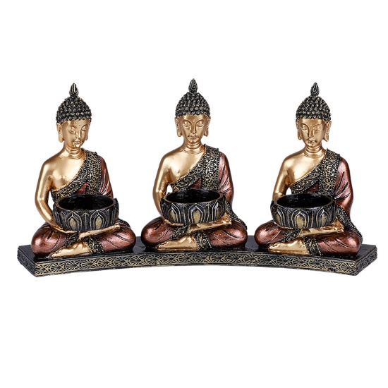 THREE BUDDHA CANDLE HOLDER