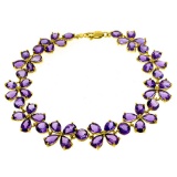 20.7 Carat 14K Solid Gold Bracelets Natural Amethyst