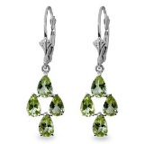 4.5 Carat 14K Solid White Gold Loving Peridot Earrings