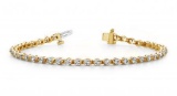 14K YELLOW GOLD 2 CTW G-H VS2/SI1 CLASSIC PRONG SET DIAMOND TENNIS BRACELET