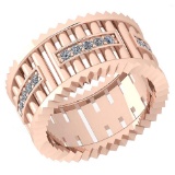 Certified 0.35 Ctw Diamond VS/SI1 18K Rose Gold Band Ring Made In USA