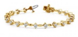 14K YELLOW GOLD 1 CTW G-H VS2/SI1 CLASSIC DIAMOND LINK BRACELET