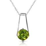 1.45 Carat 14K Solid White Gold In The Hacienda Peridot Necklace