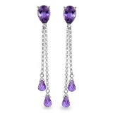 7.5 Carat 14K Solid White Gold Heart Cant Forget Amethyst Earrings