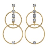 Certified 0.66 Ctw Diamond VS/SI1 Earrings 14K Yellow Gold