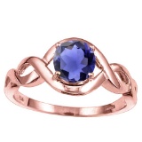 0.89 CT IOLITE 10KT SOLID RED GOLD RING