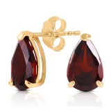 3.15 Carat 14K Solid Gold Stud Earrings Natural Garnet