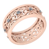 Certified 0.30 Ctw Diamond VS/SI1 18K Rose Gold Band Ring Made In USA