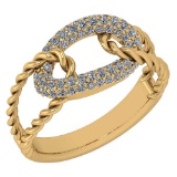 Certified 0.55 Ctw Diamond VS/SI1 Ring 14K Yellow Gold