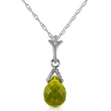 2.5 Carat 14K Solid White Gold Midst Of Memory Peridot Necklace