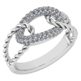 Certified 0.55 Ctw Diamond VS/SI1 Ring 14K White Gold