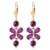 5.32 Carat 14K Solid Petals Amethyst Earrings