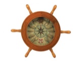 Wooden Ship Wheel Knot Faced Clock 12in.