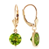 3.1 CTW 14K Solid Gold Charmed Life Peridot Earrings