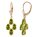 4.5 Carat 14K Solid Gold Parisienne Peridot Earrings