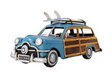 1949 GREEN FORD WAGON CAR W/TWO SURFBOARDS