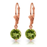 3.1 Carat 14K Solid Rose Gold Youth Peridot Earrings