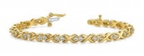 14K YELLOW GOLD 1.75 CTW G-H VS2/SI1 X LINK LOVEBIRD DIAMOND BRACELET