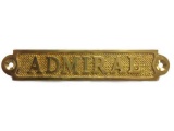 Brass Admiral Sign 5in.