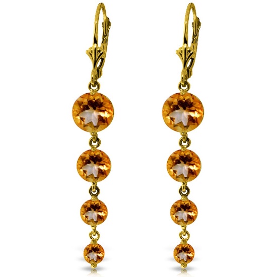 7.8 Carat 14K Solid Gold Drizzle Citrine Earrings