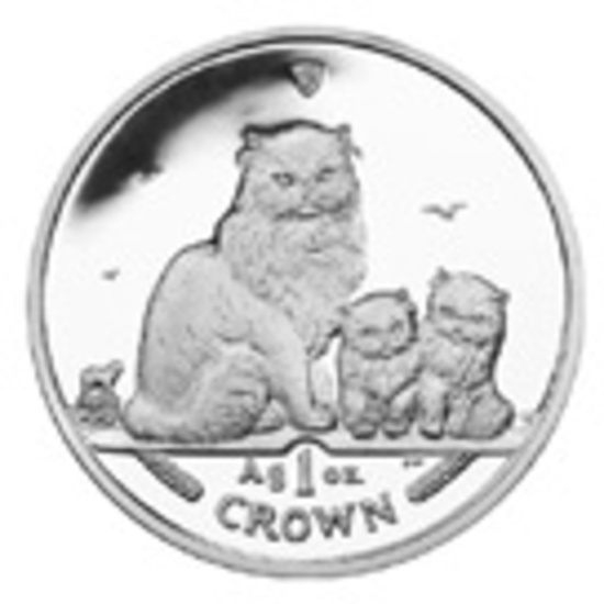 Isle of Man 2005 1 Crown Silver Proof Himalayan Cat