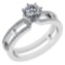 Certified 1.32 Ctw Diamond 14k White Gold Engagement Ring