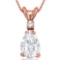 0.75 CARAT WHITE TOPAZ & 0.01 CTW DIAMOND 14KT SOLID RED GOLD PENDANT