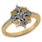 Certified .80 CTW Round and Princess Cut Diamond 14K Yellow Gold Ring