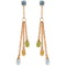 14K Solid Rose Gold Chandelier Earrings with Blue Topaz Citrines & Peridots