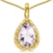 0.36 CARAT PINK AMETHYST & 0.01 CTW DIAMOND 14KT SOLID YELLOW GOLD PENDANT