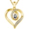 0.36 CARAT OCENAIC BLUE MYSTIC QUARTZ & CZ 14KT SOLID YELLOW GOLD PENDANT