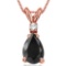 0.85 CARAT MIDNIGHT BLACK SAPPHIRE & 0.01 CTW DIAMOND 14KT SOLID RED GOLD PENDANT