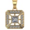Certified .75 CTW Princess and Round Diamond 14K Yellow Gold Pendant